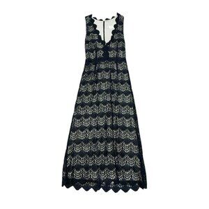 Women’s KoraVilas dress long black mesh cotton 2010s